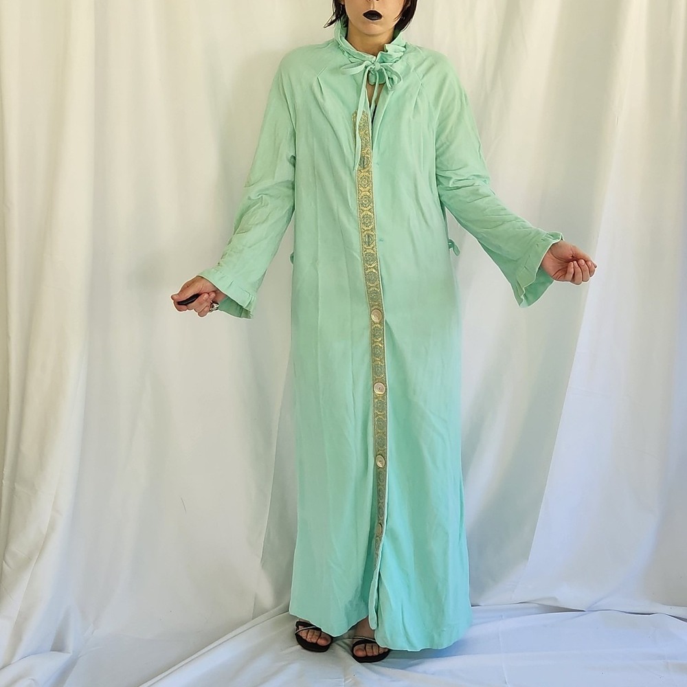 70s Hand Made Aqua Robe‎